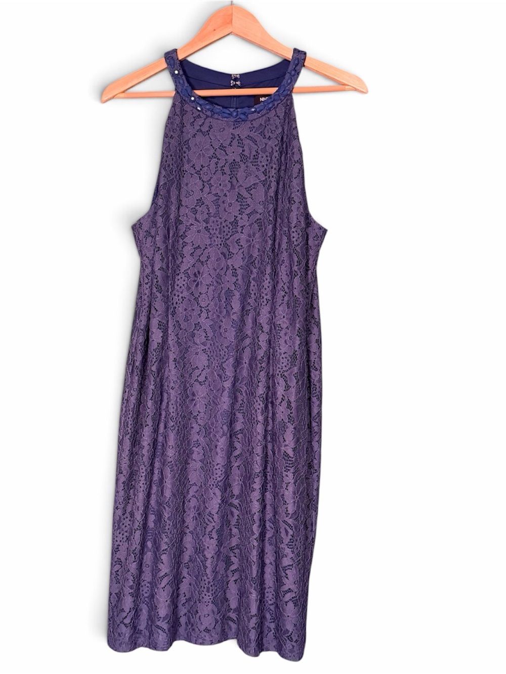 Nine West blue Beaded and Lace Dress
